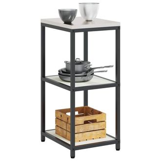 Berkfield Home Kitchen Storage Shelf with Storage White Steel