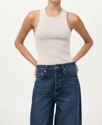 St.Agni Sculpted Knit Top In Silver