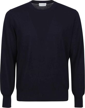 Ballantyne Effen Trui - Heren - Ronde hals truien - Blauw - L - Truien & Vesten