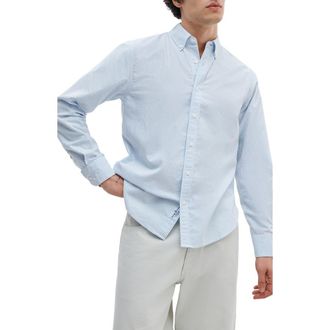 Rag & Bone Classic Fit Oxford Button-Down Shirt in Light Blue Stripe at Nordstrom, Size Xx-Large