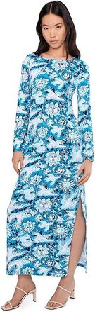 Lilly Pulitzer Breena Upf 50+ Maxi Womens Dress Bellevue Blue Lilly Gulls : XXS, Rayon/Spandex