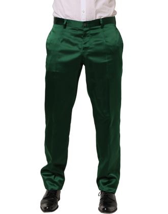 Dolce & Gabbana Dark Green Tapered Leg Dress Trouser Mens Pants