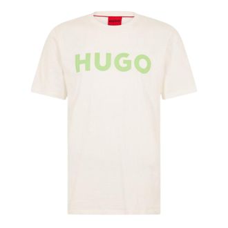 HUGO BOSS Hugo Heren-T-shirt met Dulivio-logo in contrasterende kleuren (Natuurlijk)