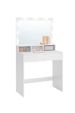 Boxxx Schminktisch, Wei&szlig;, Glas, Holzwerkstoff, 2 Schublade(n) Schubladen, rechteckig, Wange, 40x140x80 cm, Schlafzimmer, Schminktische