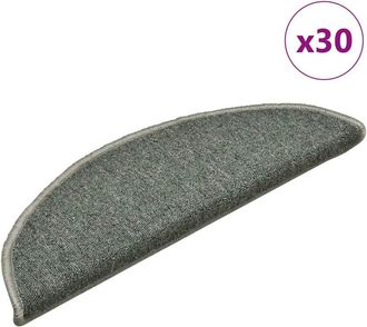 vidaXL vidaXL Tappetini per scale 30 pz 56x17x3 cm Verde scuro semicircolari