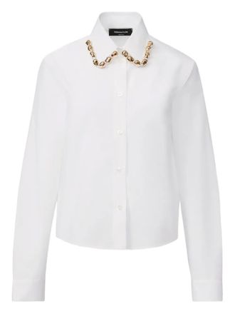 Fabiana Filippi chain-embellished poplin shirt - White