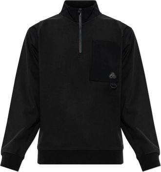 Moose Knuckles Hoodies & sweatvesten, Heren, Zwart, L, Katoen, Sweatshirt met opgestikte zakken