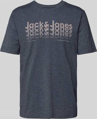 Jack & Jones Jack & Jones T-Shirt mit Label-Print Modell TEX in Marine, Größe XL