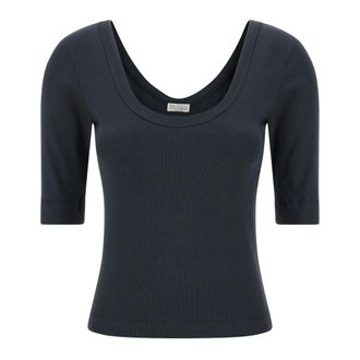 Brunello Cucinelli Dames, Tops, Blauw, Maat: XL