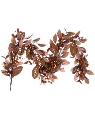 Vickerman 5Ft Artificial Fall Berry & Wood Leaf Garland