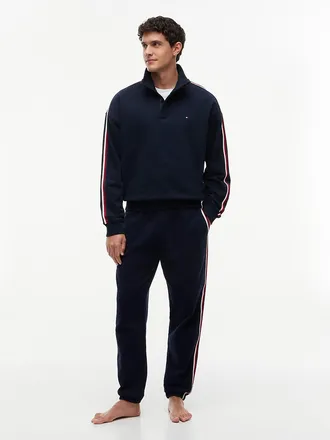 Tommy Hilfiger Mens Signature Stripe Terry Lounge Jogger - Navy Blue - XL