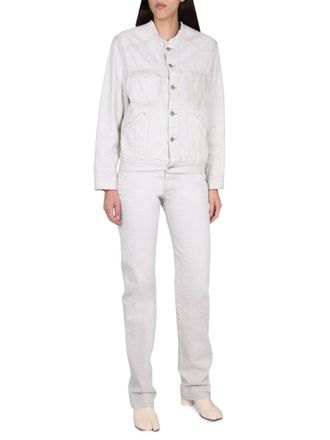 Maison Margiela Asymmetric Cotton Jeans - White