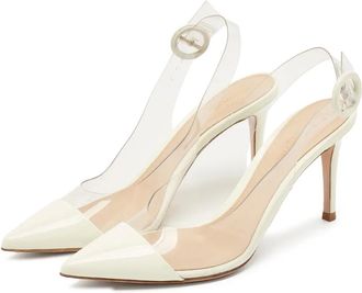 Gianvito Rossi Pumps con cinturino posteriore e fibbia 85mm - Bianco
