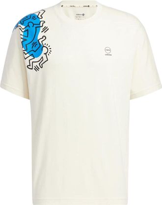 adidas x Keith Haring Crossover SS22 Cartoon Pattern Printing Round Neck Short Sleeve White HD7264