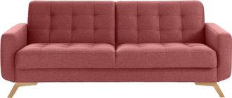 Exxpo Sofa Fashion 3-Sitzer »Fiord, aktuelles Design, tolle Detailverarbeitung im Sitz und Rücken« bequem, wahlweise Kippcouch mit Bettfunktion und Bettkasten, Holzfuss