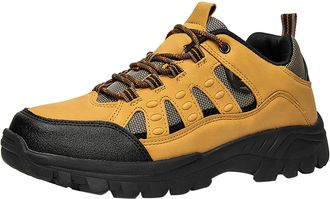 Generic Fashion Spring and Summer Men Sports Shoes Flat Bottom Lightweight Mesh Breathable Comfortable Solid Color Features: Mens Tall Boots (Yellow, 5.5)