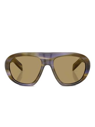 Prada wrap-frame pilot sunglasses - women - Acetate - One Size - Brown