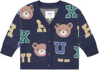 Huxbaby Varsity Letter Hux Cardi in Navy at Nordstrom, Size 6-12M Au