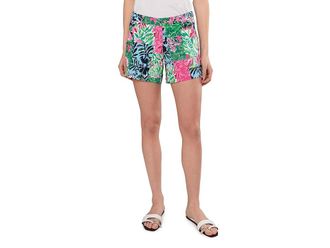 Lilly Pulitzer Callahan Stretch Shorts Womens Shorts Party Punch Patch : 12 5, Cotton/Spandex