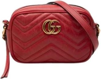 Gucci Pre-owned Vintage Quilted Shoulder Bag - Dames - Vintage Schoudertas - Rood - ONE Size - Vintage