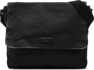 Gucci Womens Pre-owned Gg Canvas Flap Messenger Bag - Black Textile - One Size
