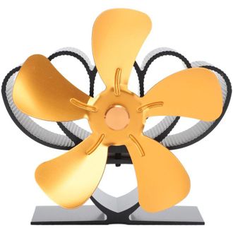 OEM Ventilador De Estufa De Aleaci&oacute;n De Aluminio, Chimenea De Le&ntilde;a Duradera Y Silenciosa, Color Oro-crezuo.-crezuo