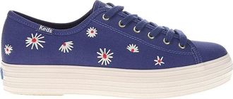 Keds Womens Keds Triple Kick Sneakers Blue Canvas Lifestyle Shoes GAL1030