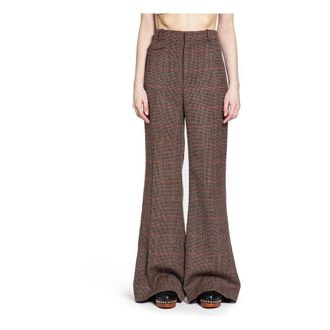 Chlo&eacute; Wide Trousers, female, Brown, M, High-Rise Flared Trousers