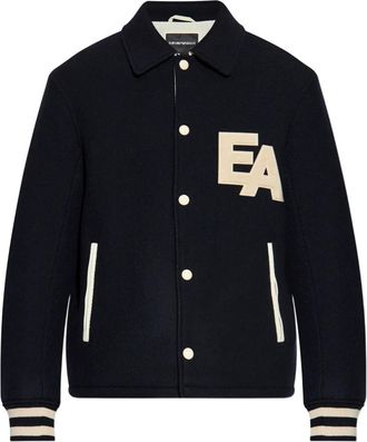 Emporio Armani Bomber con logo Varsity - Blu