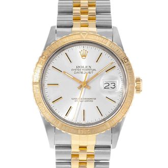 Rolex Pre-owned Rolex Datejust Turn-O-Graph Automatic Chronometer Silver Dial Mens Watch 16253 SSJ