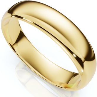 Pompeii3 5mm Dome High Polished Wedding Band 14K Yellow Gold Size Selectable
