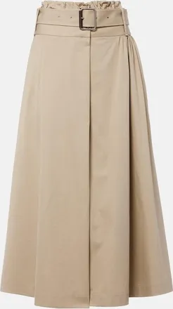 Loewe Belted cotton and silk maxi skirt