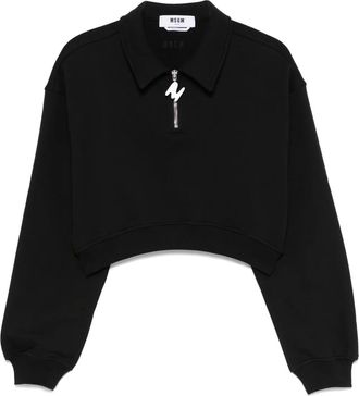 Msgm Felpa crop - Nero