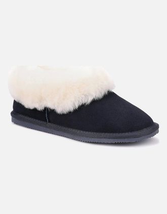 Hotter Womens Hug Womens Slipper Boots - Navy - Size: 4