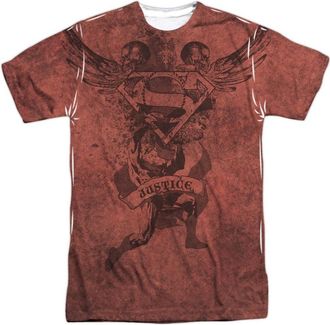 Gildan Superman Justice Upheld Short Sleeve Adult 100% Poly Crew Tee / T-Shirt