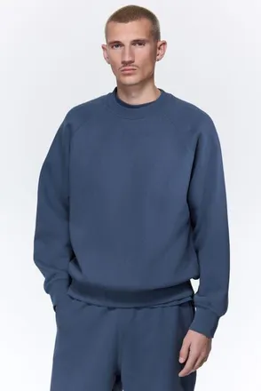 H&M Oversized Fit Sweatshirt in Blue at Nordstrom, Size Xx-Large