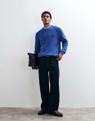 Abercrombie & Fitch maglione girocollo in cotone blu