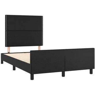 vidaXL Vidaxl - Estructura De Cama Sin Colch&oacute;n Cuero Sint&eacute;tico Negro 120x190 Cm
