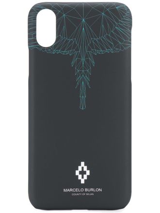 Marcelo Burlon printed Iphone X case - men - Acetate - One Size - Black