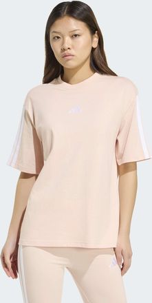 adidas T-Shirt ADIDAS SPORTSWEAR W 3S SJ BF T, Damen, Gr. XXL, blush pink, wei&szlig;, Obermaterial: 100% Baumwolle, normal, Shirts T-Shirt, lockere Passform, Kurz