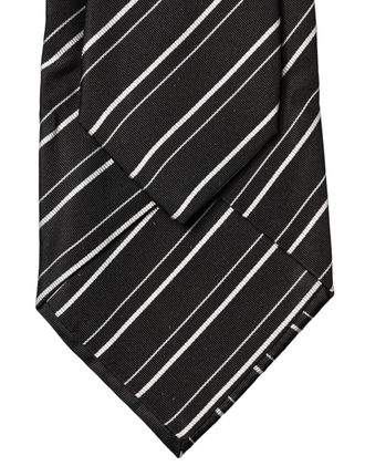 Dolce & Gabbana Striped Silk Necktie - Black
