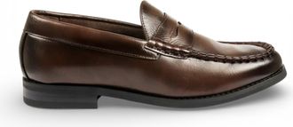 Infinity Leather Herenschoenen van bruin PU-leer, formele penny loafers, casual schoenen