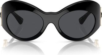 Versace Geometric Full Rim Sunglasses - Black
