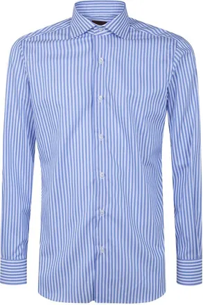 Barba Heren, Overhemden, Blauw, Maat: M