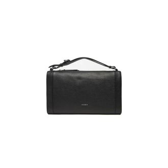 Coccinelle Elinor Handtas Gekorreld Leer - Dames - Handtassen - Zwart - ONE Size - Leer - Tassen
