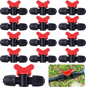 OEM 20 V&aacute;lvulas De Interruptor Para Riego Por Goteo Para Tuber&iacute;as De Riego De Pe De 16 Mm, V&aacute;lvulas De Bloqueo Con P&uacute;as, Conectores De Manguera, V&aacute;lvula D