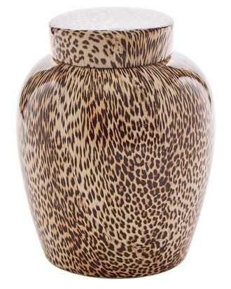 Tozai Home Twos Company 8In Leopard Print Covered Jar