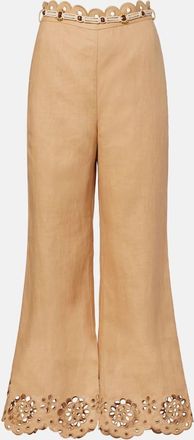 Zimmermann Awaken linen cropped flared pants
