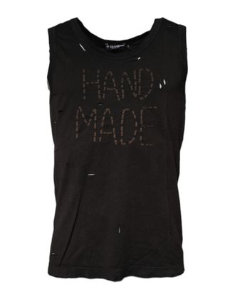 Dolce & Gabbana Mens Black Sleeveless Round Neck Tank T-Shirt Cotton