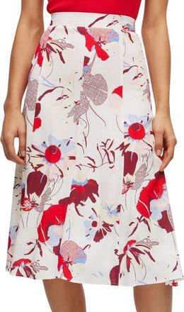 HUGO BOSS Dames/Dames Vallua Hoge Taille Midi Rok (Bloemen)